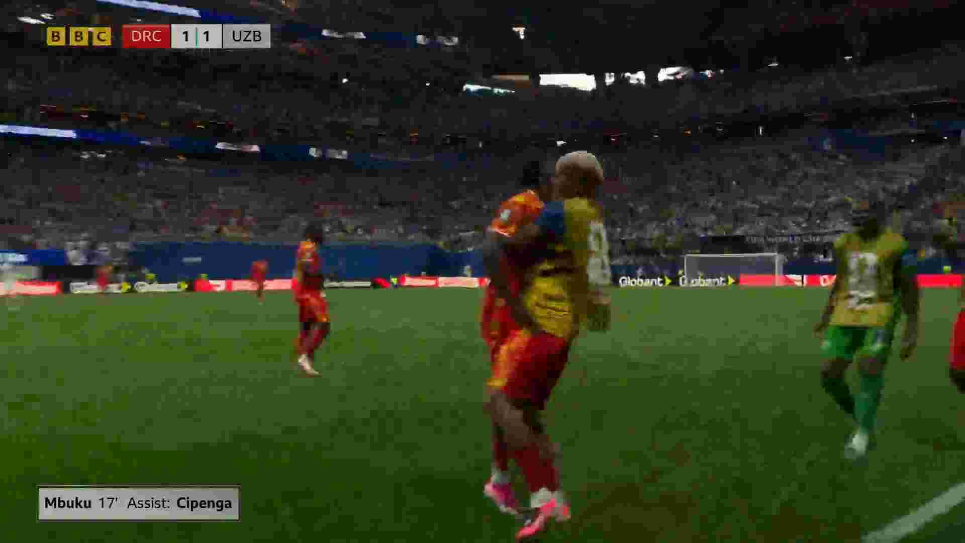 Disallowed goal in DR Congo vs Uzbekistan World Cup Game. I think Nathaniel Mbuku's goal was proper. Bad decision by the referee.